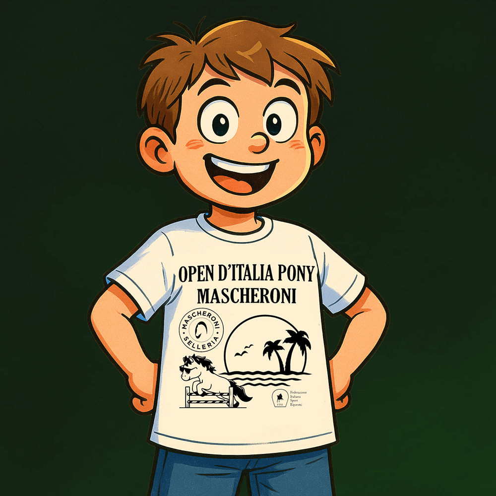 T-shirt ufficiale FISE in omaggio per tutti i partecipanti Open d'Italia Mascheroni